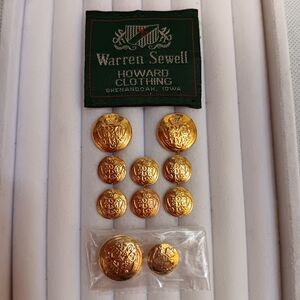 Warren Sewell Gold Blazer Buttons 10 3-Large, 7 Smaller